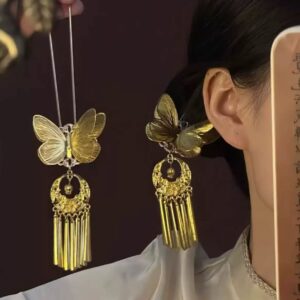 Handmade golden butterfly headpiece