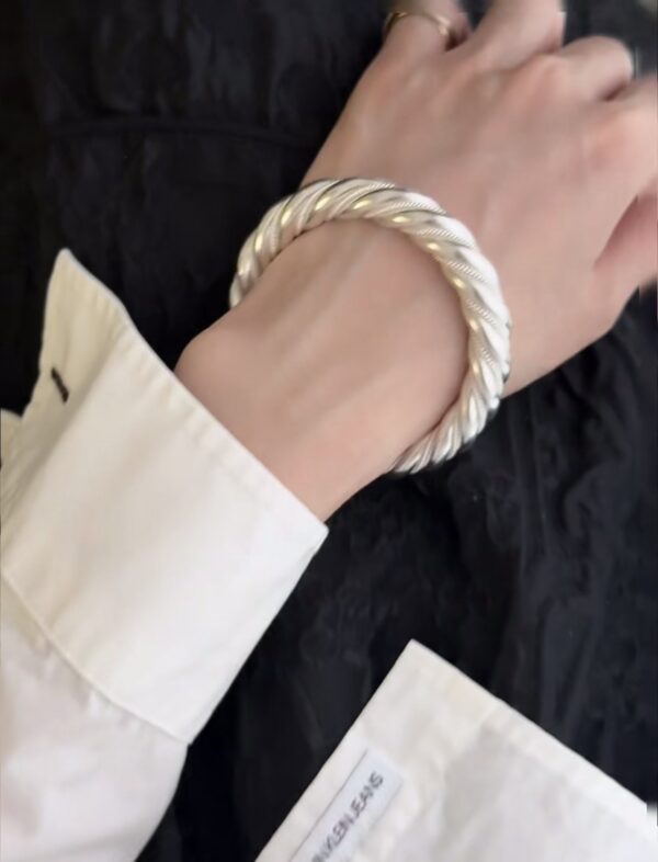 Vintage Twisted Silver Bangle