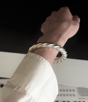 Vintage Twisted Silver Bangle