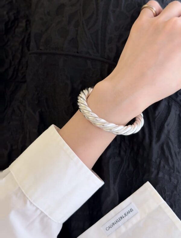 Vintage Twisted Silver Bangle