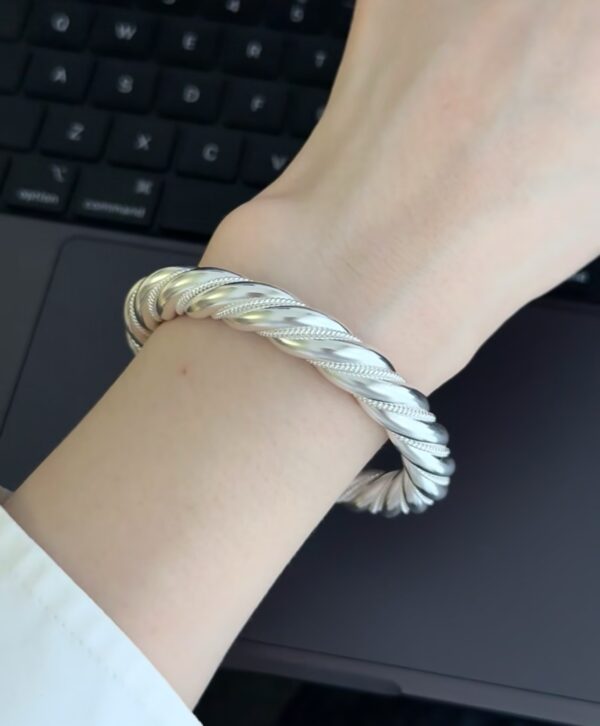 Vintage Twisted Silver Bangle