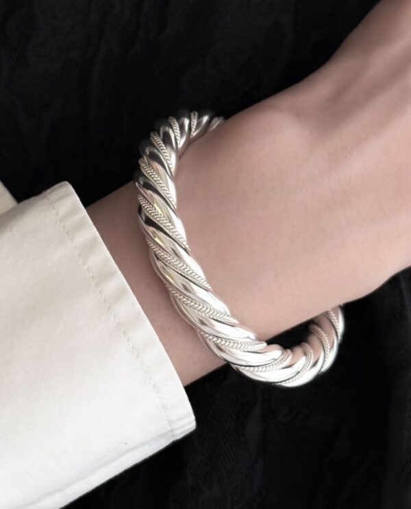Vintage Twisted Silver Bangle