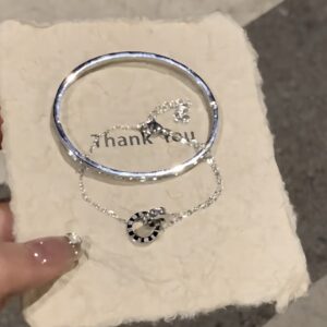 Layered Roman Numeral Bracelet & Bangle Set