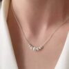 Dainty Silver Bead Smile Necklace