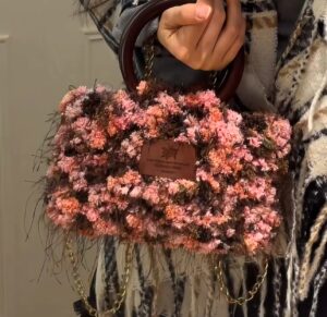 Spring Blossom Fuzzy Handbag