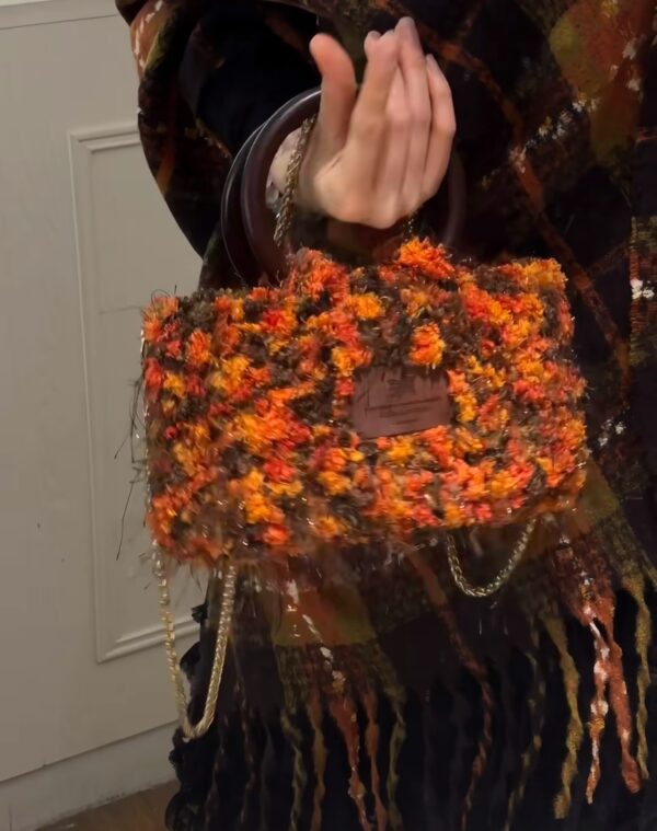 Autumn Blossom Fuzzy Handbag
