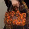 Autumn Blossom Fuzzy Handbag