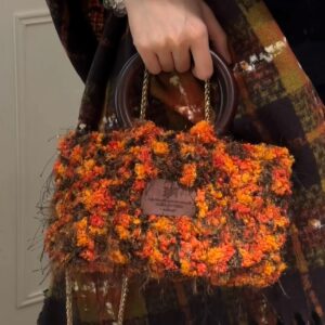 Autumn Blossom Fuzzy Handbag