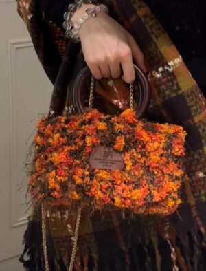 Autumn Blossom Fuzzy Handbag