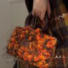 Autumn Blossom Fuzzy Handbag