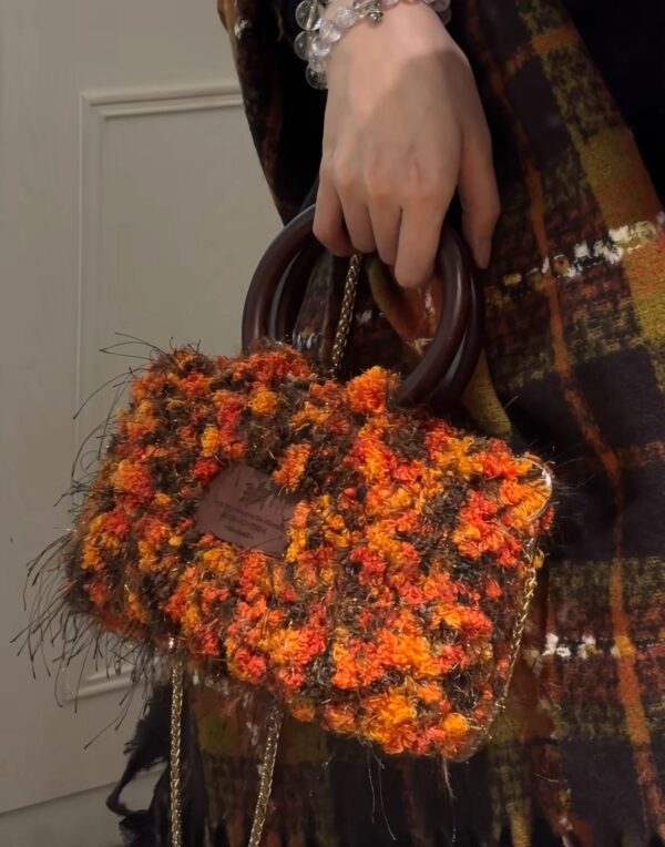 Autumn Blossom Fuzzy Handbag