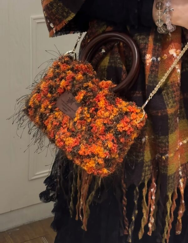 Autumn Blossom Fuzzy Handbag