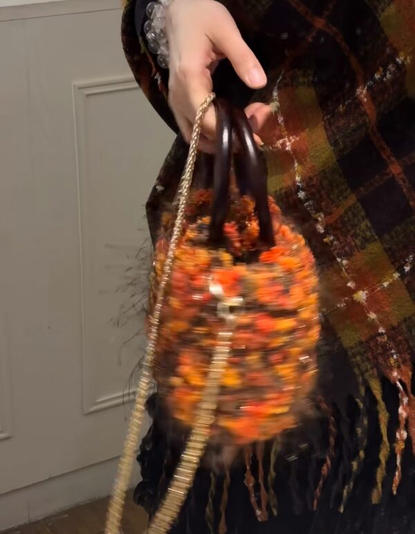 Autumn Blossom Fuzzy Handbag