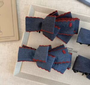 img_6890 Retro Preppy Corduroy Bow Hair Claw