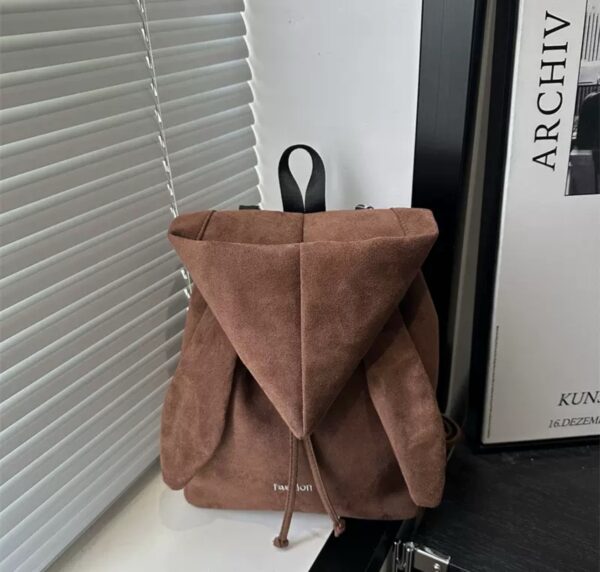 Retro Suede Drawstring Tote Bag, Effortless Lazy Vibe