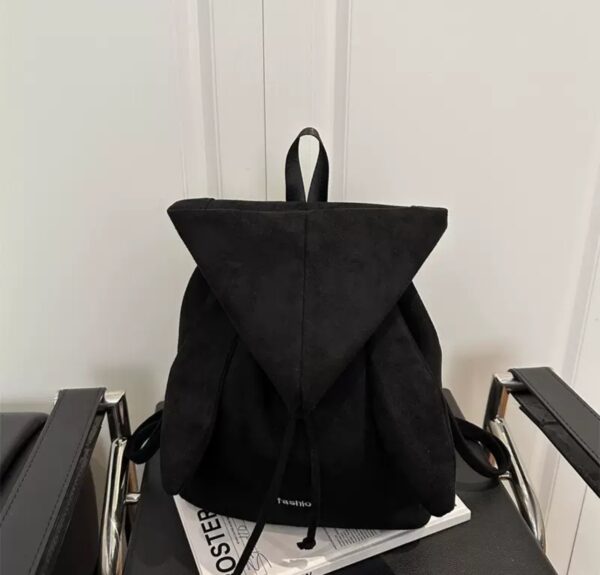 Retro Suede Drawstring Tote Bag, Effortless Lazy Vibe