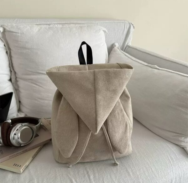 Retro Suede Drawstring Tote Bag, Effortless Lazy Vibe