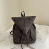 Retro Suede Drawstring Tote Bag, Effortless Lazy Vibe