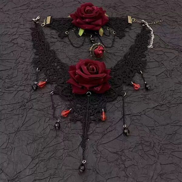 Gothic Rose Lace Choker