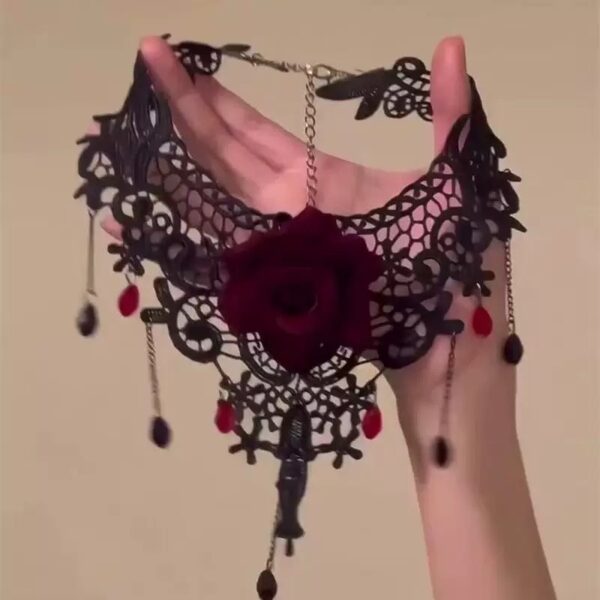 Gothic Rose Lace Choker